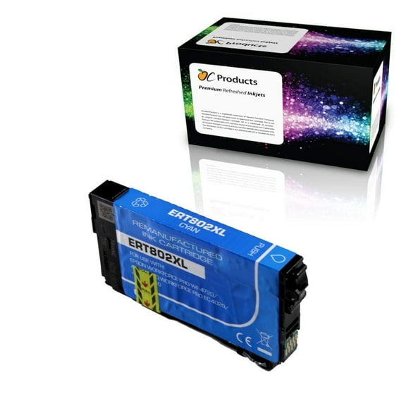 Compatible Ink Cartridge Replacement for Epson 802 802XL Cyan for WorkForce Pro WF-4720 WF-4730 WF-4734 WF-4740 EC-4020 EC-4030 EC-4040