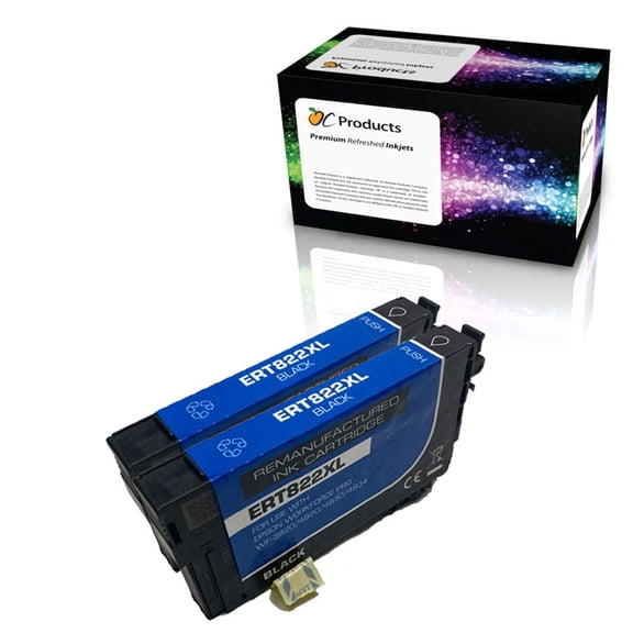 Compatible Ink Cartridge Replacement for Epson 822 822XL for WF-3820 WF-4820 WF-4830 WF-4834 (2 Black)
