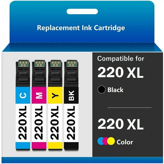 Compatible Ink Cartridge Replacement for T220XL 220 XL 220XL Epson Workforce WF2630 WF2650 WF2750 Expression XP320 XP420 XP424 Printers