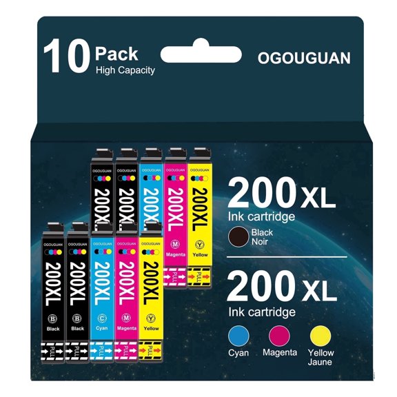 Compatible with Ink Cartridges Combo Pack Replacement for Expression XP-200 XP-300 XP-310 XP-400 XP-410 Workforce WF-2520 WF-2530 (10-Pack, Black/Cyan/Yellow/Magenta)