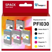 Compatible PFI-030 Pigment Ink Tank Kit Compatible for imagePROGRAF PRO Series Canon TA-20 TA-30, Matte Black/Black/Magenta/Cyan/Yellow