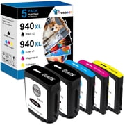 940XL Ink Cartridge Compatible for 940 940XL Ink Cartridge Replacements for Officejet Pro 8000 8500 8500A 8500A Plus Printer 5-Pack BK/C/M/Y