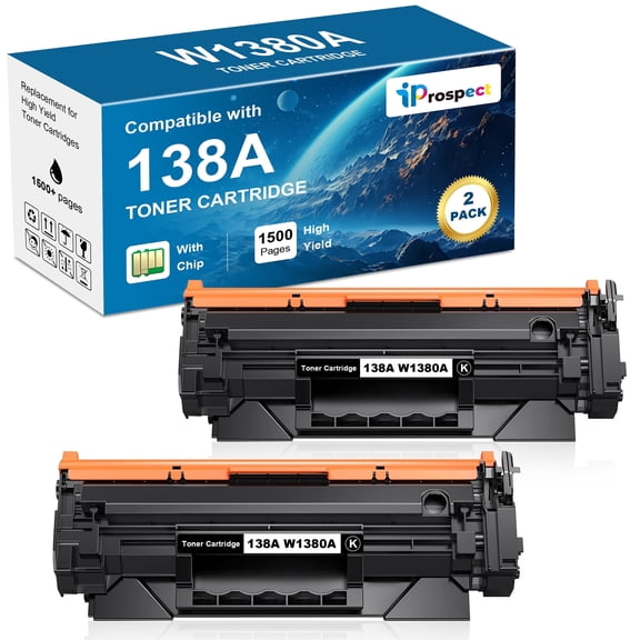 138A W1380A Black Toner Cartridge 2-Pack with Chip Replacement for  138A W1380A 138X W1380X Cartridge Compatible with  Laser Jet Pro 3001dw 3001fdw MFP 3101fdw Series Printer