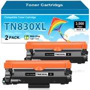 Compatible TN830 Toner Cartridge Replacement for Brother TN830XL TN830 Toner Cartridges with Brother DCP-L2640DW HL-L2460DW HL-L2480DW HL-L2400D HL-L2405W MFC-L2820DW Printer 2 Black