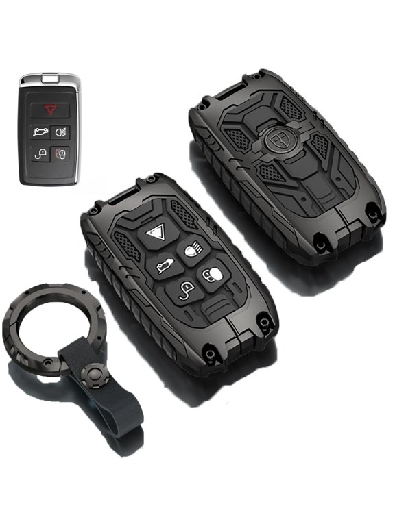 Compatible Key Fob Cover for Heavy Metal Key Fob Cover Case Protector for Range Rover,Compatible with Rover Sport Jaguar XE XJ XF, Velar, Evoque, Defender, Discovery Keychain
