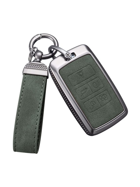 for Land Rover Key Fob Cover with Keychain Leather Key Case Protector Compatible with Land Rover Vogue Range Discovery Rover Sport
