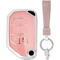 thumbnail image 1 of Compatible Key Fob Cover for Jeep Grand Cherokee Dodge Charger Challenger Durango Journey Dart Chrysler 300 Key Case Holder Protector Keychain, 1 of 8