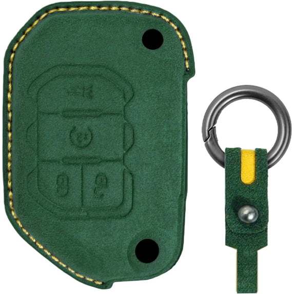 Compatible Key Fob Cover for Jeep Grand Cherokee Dodge Charger Challenger Durango Journey Dart Chrysler 300 Key Case Holder Protector Keychain