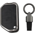 thumbnail image 1 of Compatible Key Fob Cover for Jeep Grand Cherokee Dodge Charger Challenger Durango Journey Dart Chrysler 300 Key Case Holder Protector Metal Keychain, 1 of 8