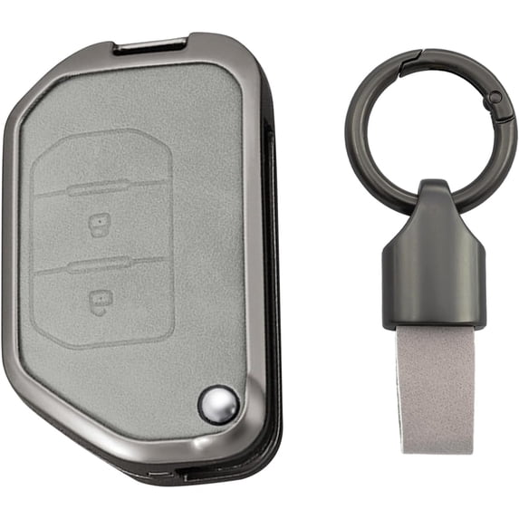 Compatible Key Fob Cover for Jeep Grand Cherokee Dodge Charger Challenger Durango Journey Dart Chrysler 300 Key Case Holder Protector Metal Keychain