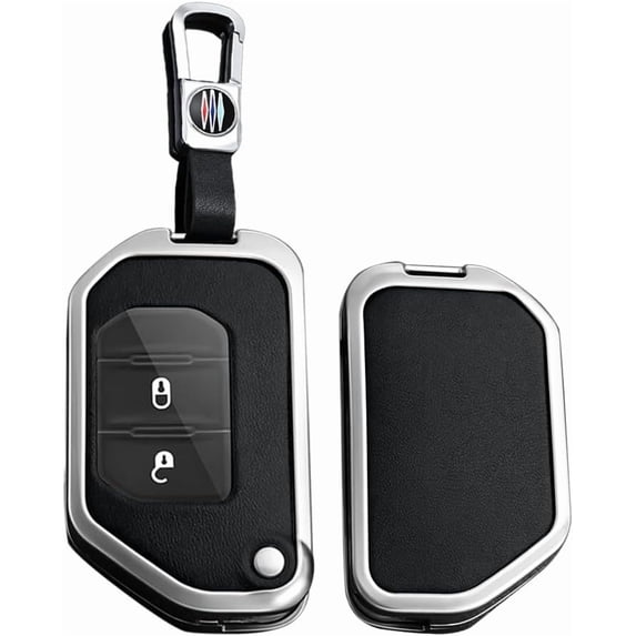 Compatible Key Fob Cover for Jeep Grand Cherokee Dodge Charger Challenger Durango Journey Dart Chrysler 300 Key Case Holder Protector Metal Keychain