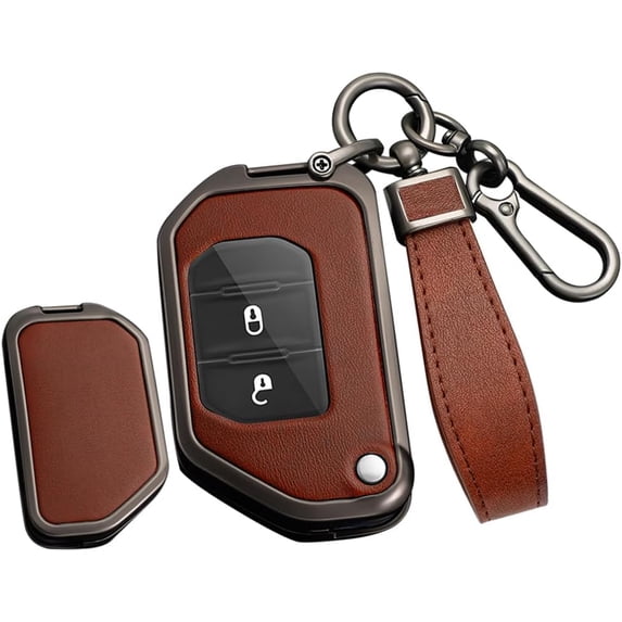 Compatible Key Fob Cover for Jeep Grand Cherokee Dodge Charger Challenger Durango Journey Dart Chrysler 300 Key Case Holder Protector Metal Keychain