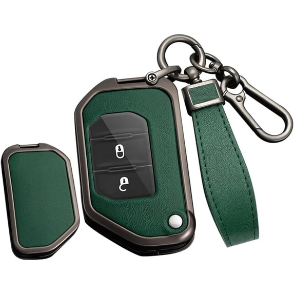 Compatible Key Fob Cover for Jeep Grand Cherokee Dodge Charger Challenger Durango Journey Dart Chrysler 300 Key Case Holder Protector Metal Keychain