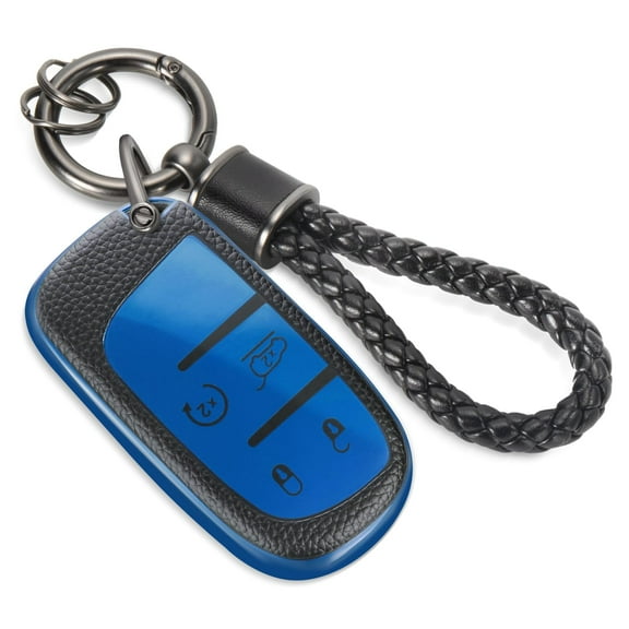 Compatible Key Fob Cover for Jeep Grand Cherokee Dodge Charger Challenger Durango Journey Dart Chrysler 300 Key Case Holder Protector Metal Keychain