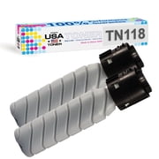 Compatible Konica Minolta Bizhub 164, 165, 184, 185, 195, 215, TN118, A3VW030 toner Black, 2 cartridges