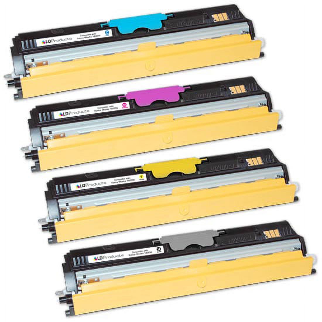 Compatible Konica Minolta MagiColor 1600W Set of 4 High Yie Laser Toner Cartridges: 1 Black A0V301F, Cyan A0V30HF, Magenta A0V030CF, Yellow A0V306F - image 1 of 1