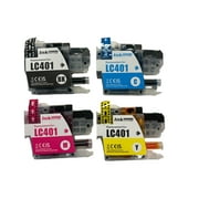 Compatible LC 401 Ink Cartridge Replacement for Brother LC401 for MFC J1010DW J1012DW J1170DW Printer -4 Pack