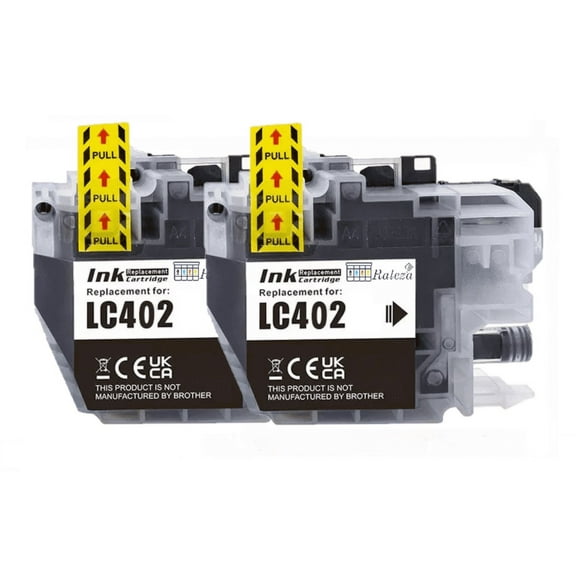 Compatible LC402 Black Ink Cartridge Replacement LC 402 for Brother MFC J6540DW J6740DW J6940DW J6555DW J6955DW Printer (2 Black)