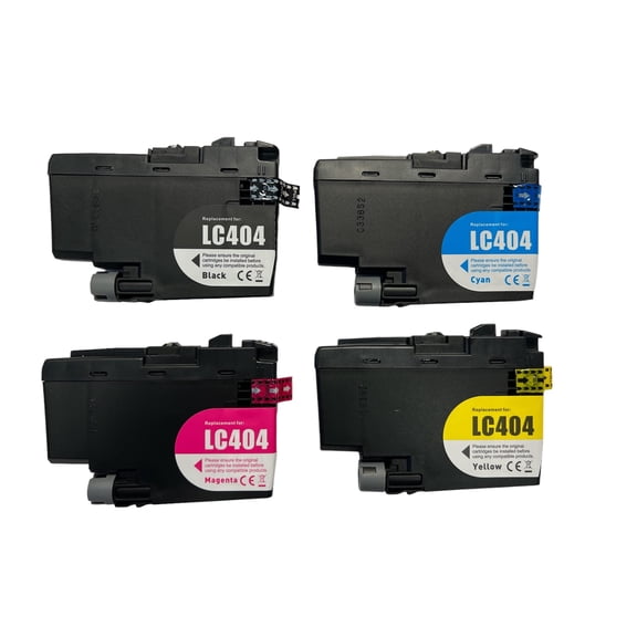 Compatible LC404 LC-404 BK/C/M/Y Ink Cartridges Replacement for Brother LC 404 MFC-J1215W MFC-J1205W MFC-J1205W Printers (4 Pack)