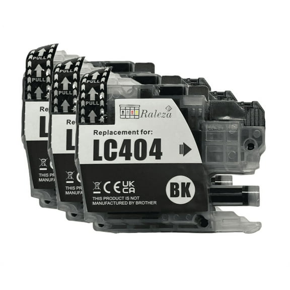 Compatible LC404 LC 404 Black Ink Cartridge Replacement for Brother MFCJ1205W MFC J1215W XL Printer (3 Black)