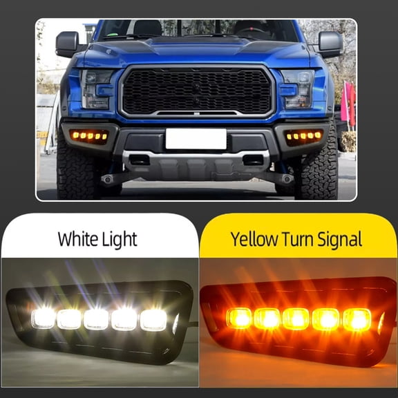 Compatible LED Fog Lights with Integrated Turn Signal Function, Replacement Bumper Lamps for 2017-2020 Ford F-150 & Raptor Models