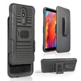 thumbnail image 1 of Compatible for LG Aristo 4+/Aristo 4 Plus/Escape Plus/Prime 2/Arena 2/Tribute Royal/Journey LTE/K30 2019 Case, with [Tempered Glass Screen Protector] Ring Armor Magnetic Phone Cover - Black, 1 of 1