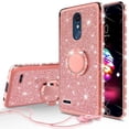 thumbnail image 1 of Compatible for LG Stylo 5 Case, LG Stylo 5 Plus Case, LG Q Stylus Case, SOGA Glitter Diamond Rhinestone TPU Phone Cover with Ring Stand and Lanyard Girls Women Cover (Rose Gold), 1 of 5