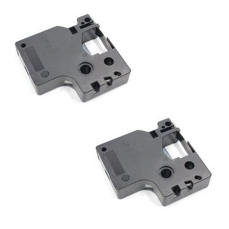 Compatible Label Tape Cartridge for Dymo 45010 - Black on Clear - 2-Pack