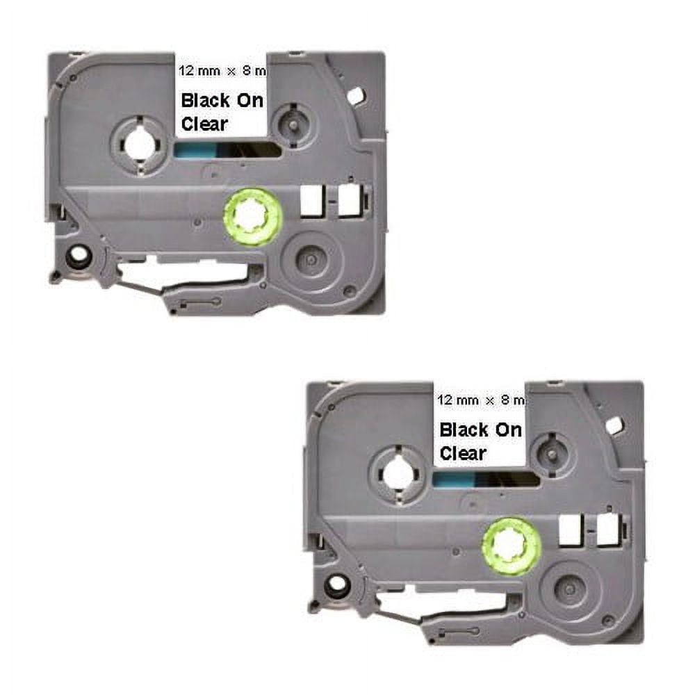 Compatible Label Tape Cartridge for TZe-131 - Black on Clear - 2-Pack