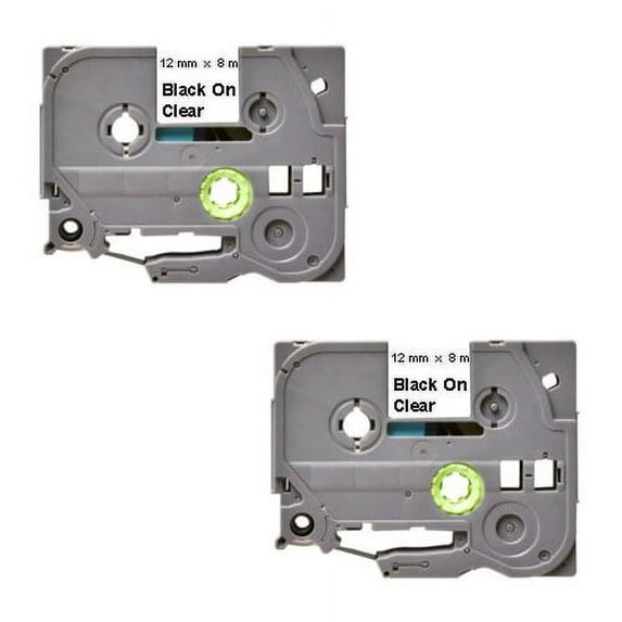 Compatible Label Tape Cartridge for TZe-131 - Black on Clear - 2-Pack