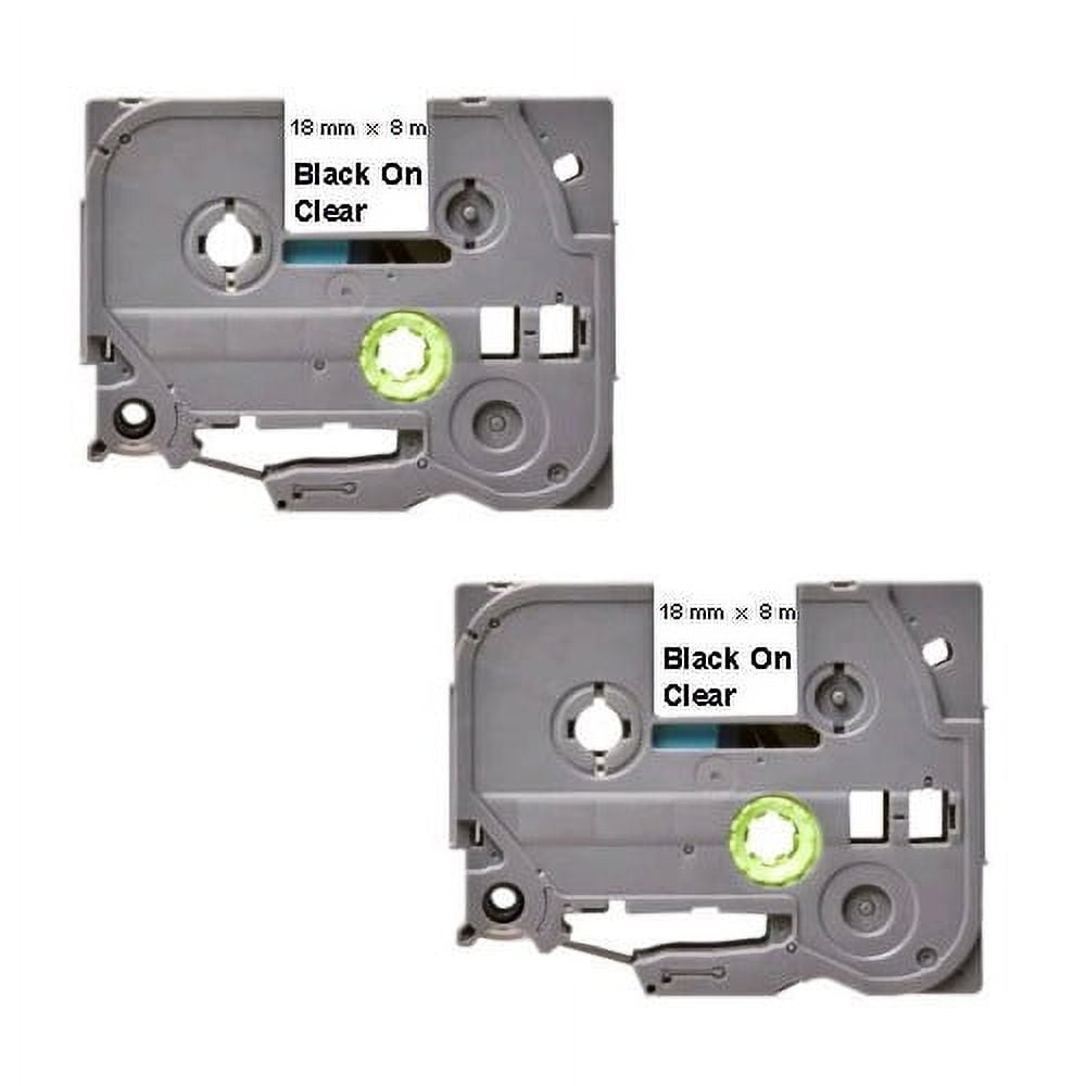 Compatible Label Tape Cartridge for TZe-141 - Black on Clear - 2-Pack