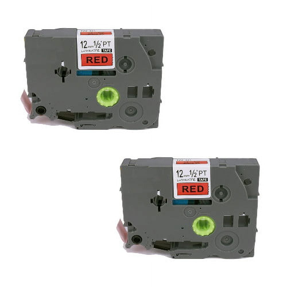 Compatible Label Tape Cartridge for TZe-431 - Black on Red - 2-Pack