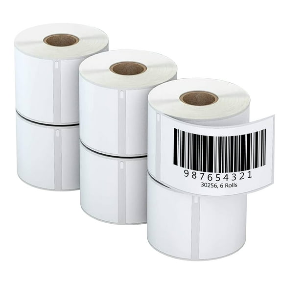 Compatible Labels for Dymo 30256 | 6 Rolls | Size 10" x 8" | Shipping Labels | 300 Labels/Roll