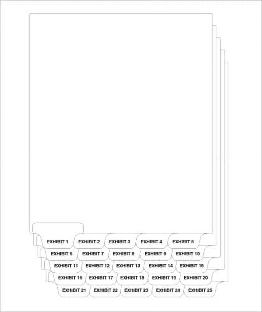 Compatible Letter Size Tab Divider, Bottom Exhibit 1-25, Tabs, 2/Sets ...