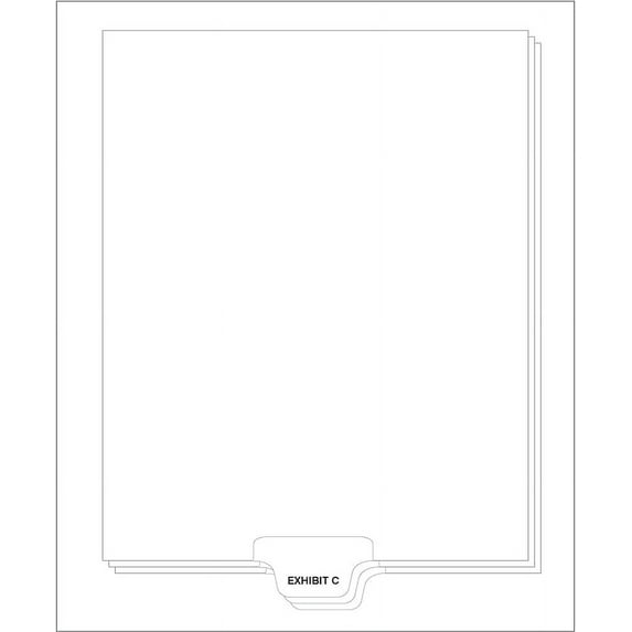Bottom Exhibit Tab C Letter Size Tab Divider, 25 Count, 1/Set