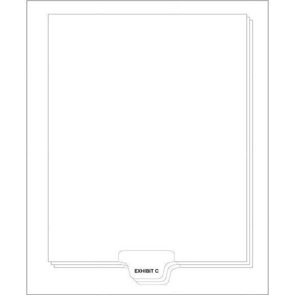 Bottom Exhibit Tab C Letter Size Tab Divider, 25 Count, 1/Set