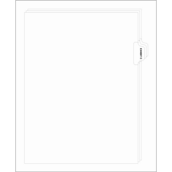 Compatible Letter Size Tab Divider, Side Exhibit Tab C, 25/Pk