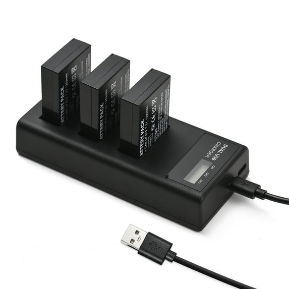 ,Compatible With M50/m50 Mark Ii/m/m2//m100/m200/rebel With Led Indicators Batteries 7.2v 1250mah Usb Type -e12 Batteries 7.2v M50/m50 Mark Usb Type C Port 3pcs -e12