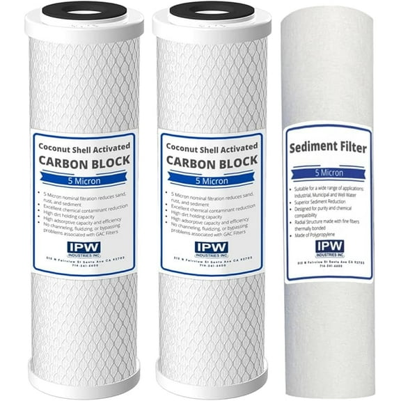 Compatible - MADE IN USA FILTERS - Replacement Pre-Filter Set For APEC RO-45, RO-90, RO-PH90, RO-PERM, RO-PUMP, RO-Hi, WFS-1000 Reverse Osmosis Water Filter System Stage by IPW Industries Inc