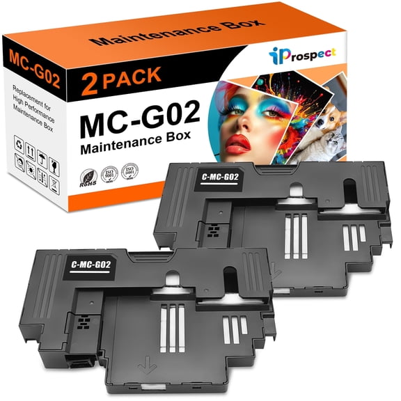 Compatible MC-G02 Maintenance Cartridge Replacements for Pixma G620 G3260 G1220 G2160 G3160 G2260 G3360 G1420 G2420 Printer, High Capacity 2 Pack