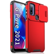 Compatible with MOTO G Stylus 5G(2023) Phone Case, Camera Protection Cover with Slide Lens Cover,[Military Grade Drop Protection] Slim Shockproof Anti-fall Anti-scratch Non-slip Phone Case,Red