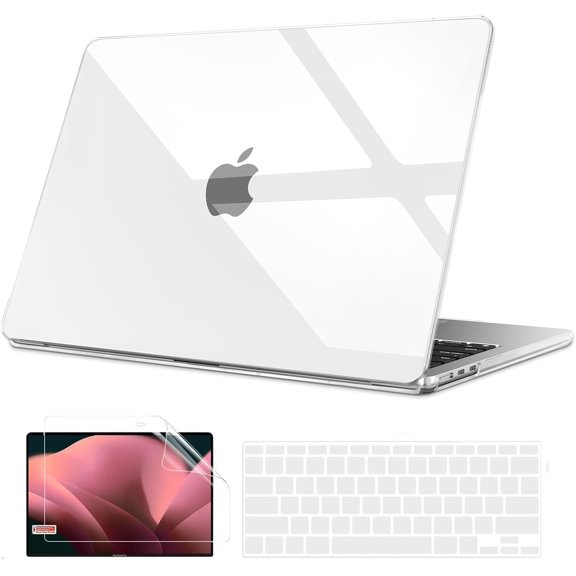 Compatible with MacBook Air 13 inch Case 2010-2017 Release Model A1466 A1369, Clear Plastic Laptop Hard Shell + Keyboard Cover + Screen Protector for MacBook Air 13.3 inch Case, Transparent