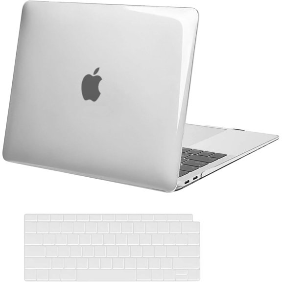 Compatible with MacBook Air 13 inch Case M1 2021 2020 2019 2018 Release A2337 A2179 A1932 Touch ID, Plastic Hard Shell Cover&Keyboard Cover for MacBook Air 13.3 inch Case M1, Transparent