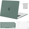 thumbnail image 1 of Compatible with MacBook Air 15 inch Case M4 M3 M2 2025 2024 2023 Release A3241 A3114 A2941 with Touch ID, Plastic Hard Shell Case&Keyboard Cover&Screen Protector&Storage Bag, Emerald Green, 1 of 4