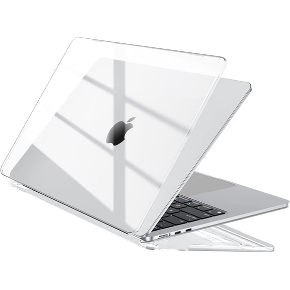 Compatible with MacBook Air 15 inch Case M5 2026 2025 2024 2023 M4 M3 M2 Model A3448 A3241 A3114 A2941, Transparent Plastic Hard Shell Cover, Smooth Shiny Surface, Crystal Clear