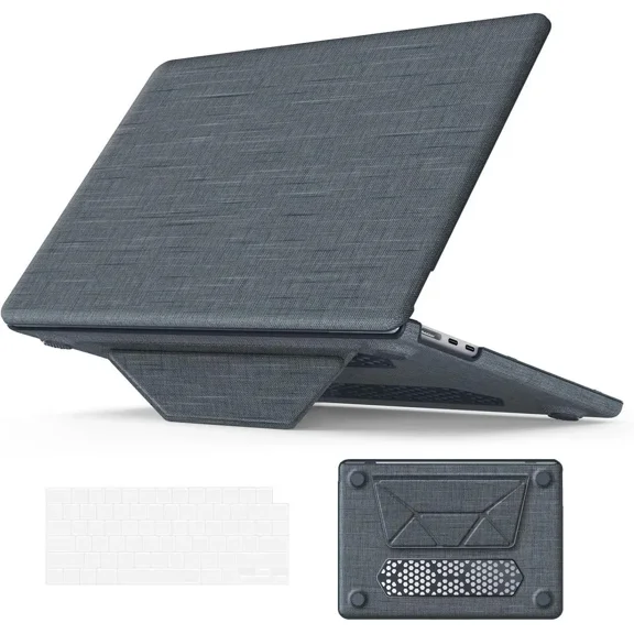 Compatible for MacBook Pro 14 inch Case 2025-2021 M4 M3 M2 M1 Pro/Max A3401 A3185 A3112 A2992 A2918 A2779 A2442 Knit Fabric Hard Shell Case with Foldable Kickstand, Keyboard Cover
