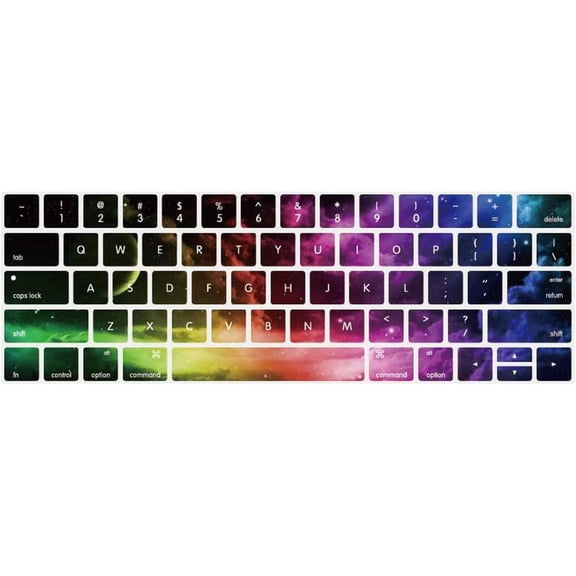 Compatible with MacBook Pro Keyboard Cover Touch Bar 13 inch Silicone Keyboard Skin and 15 inch Premium Ultra Thin TPU 2019-2016 (Model A2159 A1989 A1990 A1706 A1707) Skin Protector - Nebula