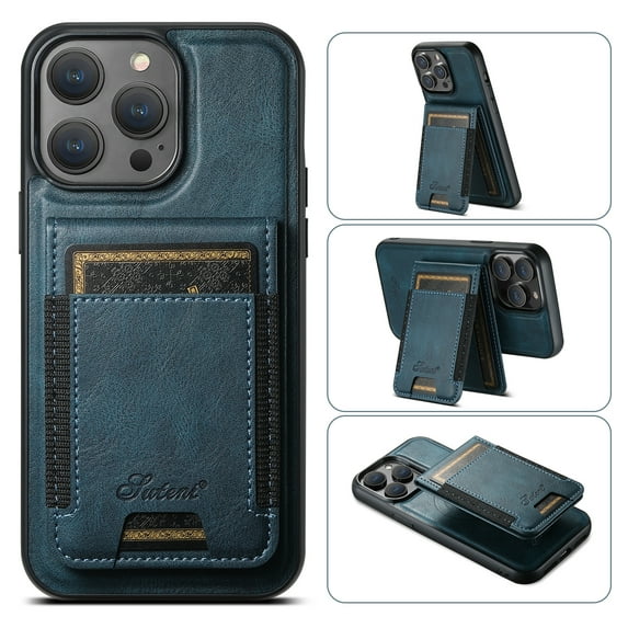 Compatible for Mag-Safe for iPhone 12 Pro / iPhone 12 6.1" Wallet Case, Magnetic Detachable PU Leather Wallet Case with Flip Card Holder, Stand Protective Phone Cover for Men Women, Blue