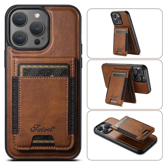 Compatible for Mag-Safe for iPhone 13 Pro Max Wallet Case, Detachable PU Leather Wallet Case with Flip Card Holder, Stand Protective Phone Cover for Men Women Support Magnetic Car Mount, Brown
