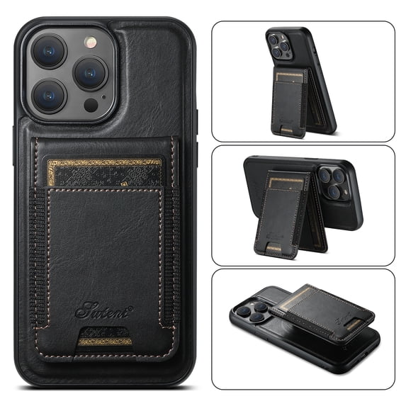 Compatible for Mag-Safe for iPhone 13 Pro Max Wallet Case, Detachable PU Leather Wallet Case with Flip Card Holder, Stand Protective Phone Cover for Men Women Support Magnetic Car Mount, Black